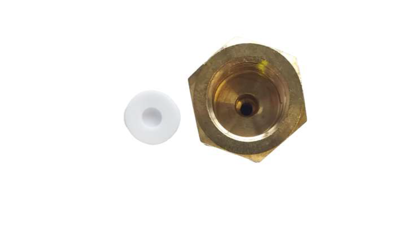 Kylmäainepullon liitin DNT 1234YF, vasenkätinen kierre