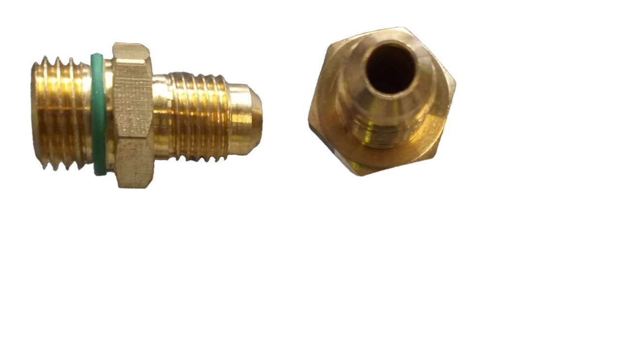 Kylmäainepullon sovitin M14X1,5 - 1/4 SAE M R134a kaasulle